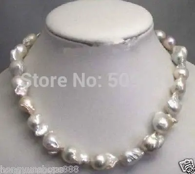 ~~ Free Shipping >>P3725 Large 15-23mm White Unusual Baroque Pearl Necklace disc Clasp 18
~~ Free Shipping >>P3725 Large 15-23mm White Unusual Baroque Pearl Necklace disc Clasp 18