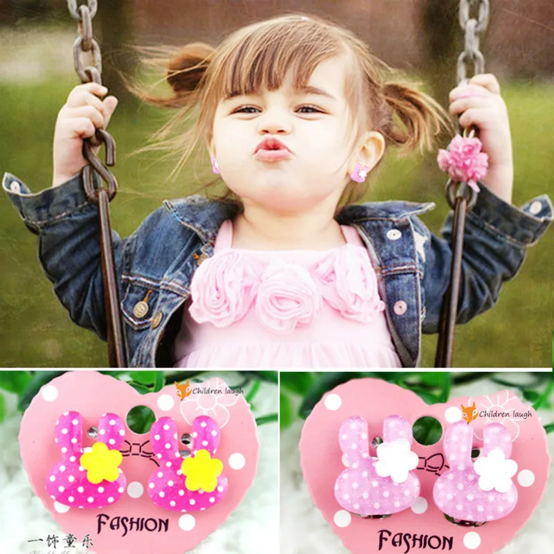 New baby baby's ear - hole earrings cute cartoon rabbit ear clip spot powder rose wholesale
New baby baby's ear - hole earrings cute cartoon rabbit ear clip spot powder rose wholesale