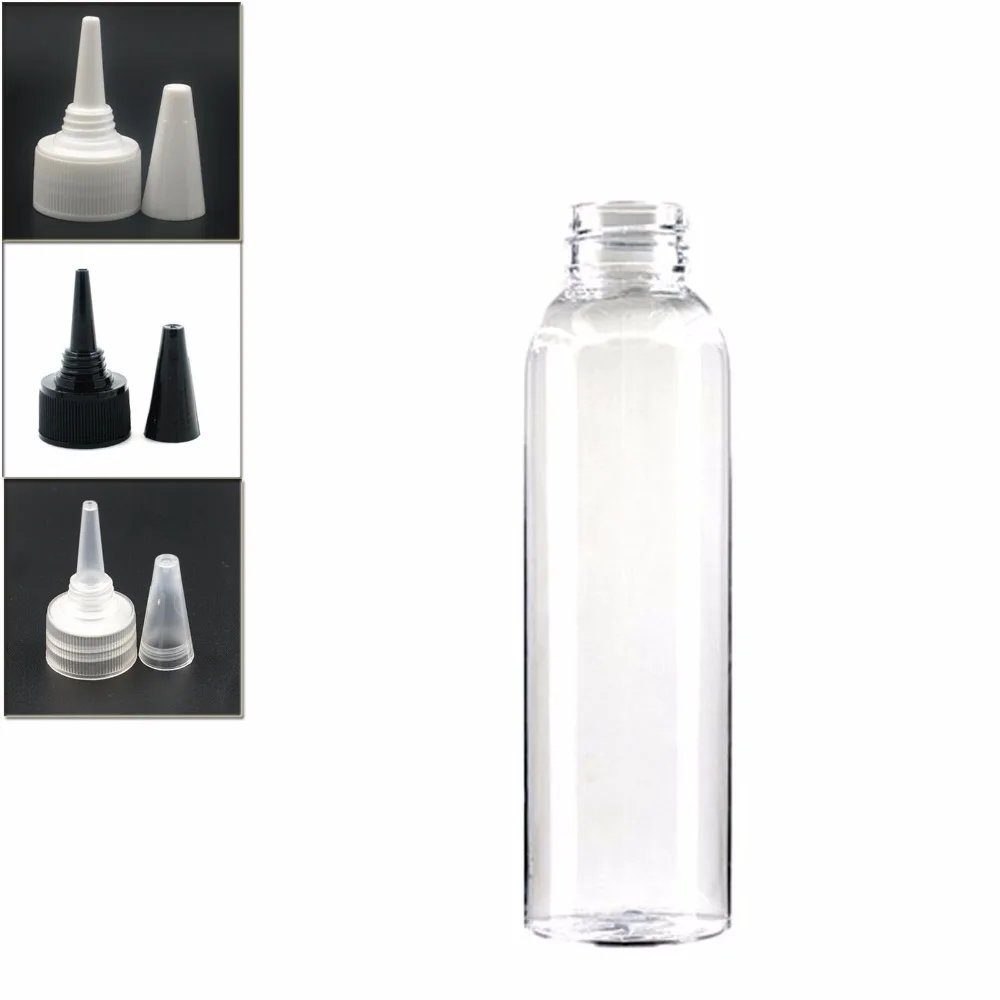 4oz/120ml empty plastic bottle , clear pet bottle with black/white/transparent Twist Top Caps, pointed mouth top cap
4oz/120ml empty plastic bottle , clear pet bottle with black/white/transparent Twist Top Caps, pointed mouth top cap