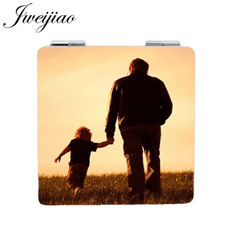 

JWEIJIAO Happy father's day Art photograph Tools Accessories Mirrors Double Sides leather Portable mirror for gift FQ859