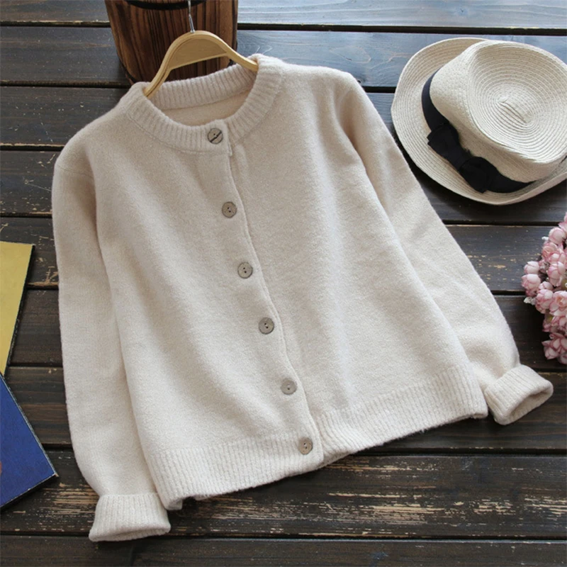 Japanese Women Casual Knitted Short Sweaters Solid Jumper Knitted Basic Sweaters Long Sleeve Crochet Beige Cardigan Coat U666
Japanese Women Casual Knitted Short Sweaters Solid Jumper Knitted Basic Sweaters Long Sleeve Crochet Beige Cardigan Coat U666