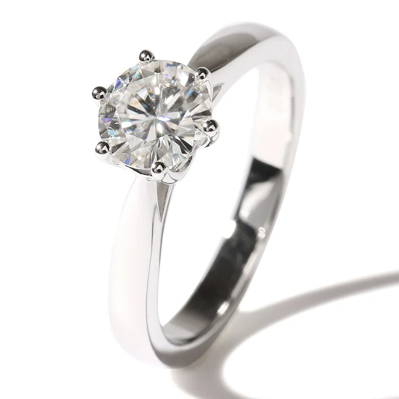 1ct Carat TransGems DEF Colorless Pure Brilliant Moissanite Women Wedding Engagement Ring 14K White Gold Moissanite Jewelry Band
1ct Carat TransGems DEF Colorless Pure Brilliant Moissanite Women Wedding Engagement Ring 14K White Gold Moissanite Jewelry Band