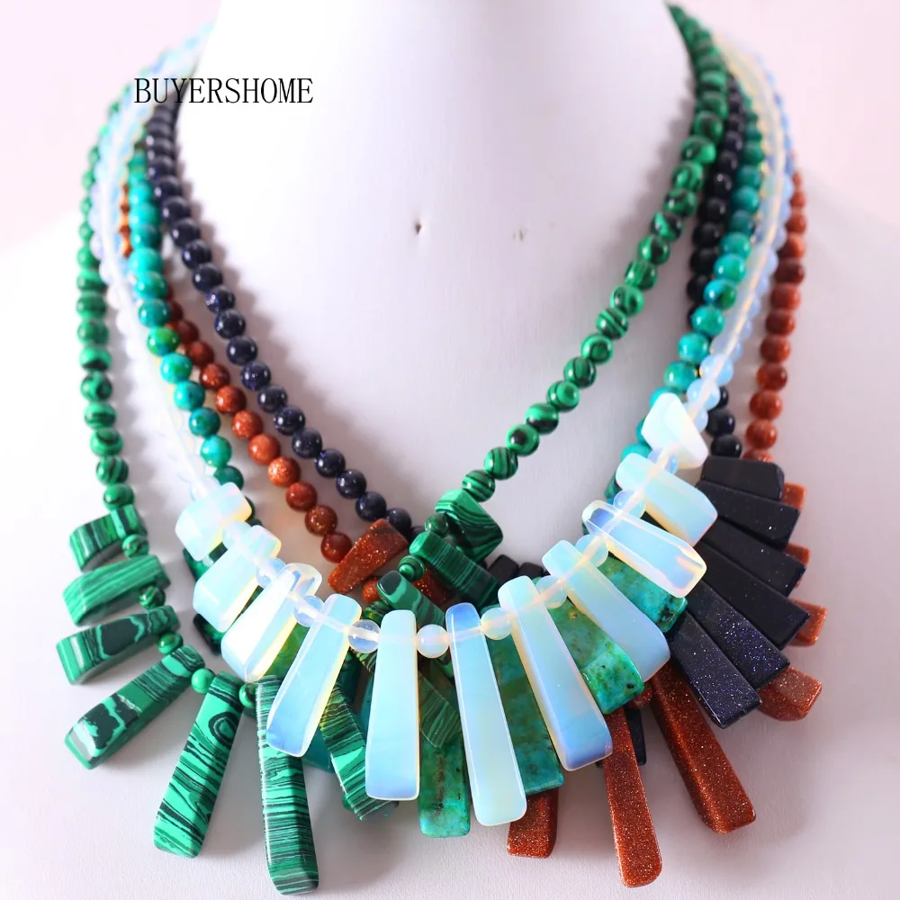 Free Shipping New without tags Fashion Jewelry Natural Stone Beads Sandstone Opal Azurite Malachite Necklace 18" 1Pcs
Free Shipping New without tags Fashion Jewelry Natural Stone Beads Sandstone Opal Azurite Malachite Necklace 18" 1Pcs
