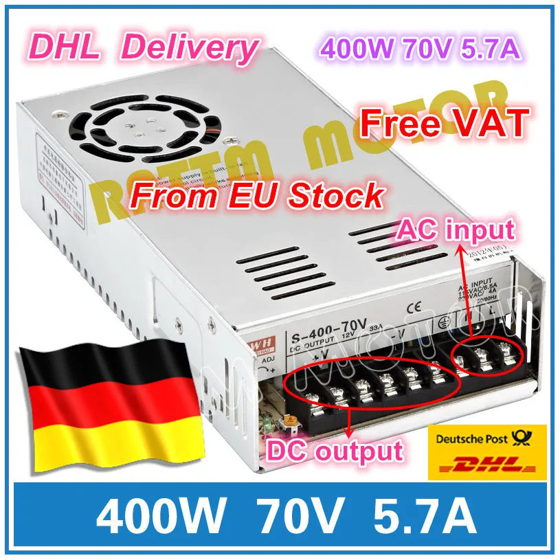 400W 70V Switch DC Power supply S-400-70 5.7A Single Output for CNC Router Foaming Mill Cut Laser Engraver Plasma
400W 70V Switch DC Power supply S-400-70 5.7A Single Output for CNC Router Foaming Mill Cut Laser Engraver Plasma