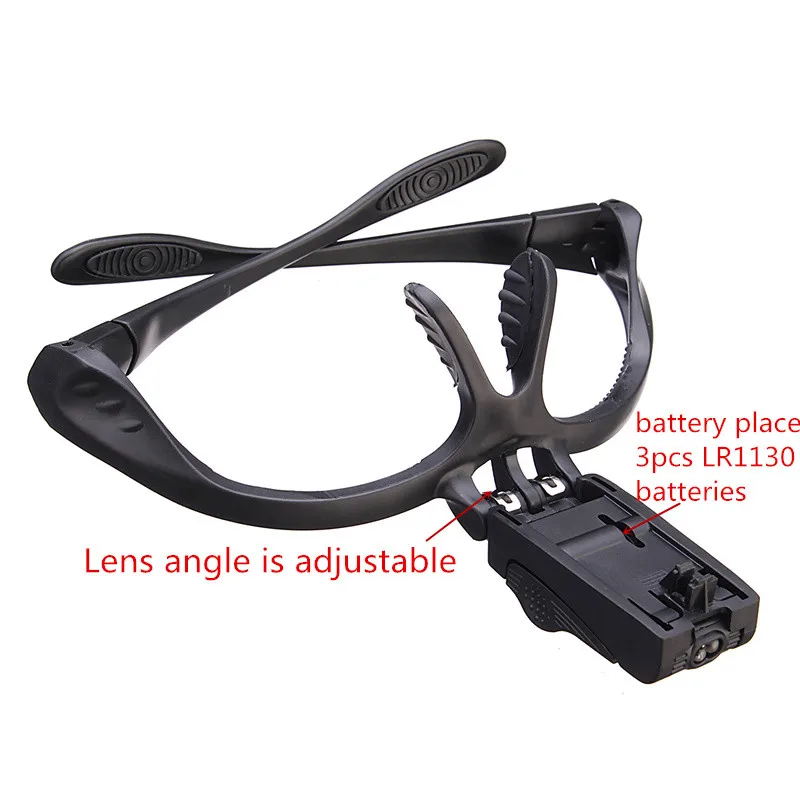 5 Lens 1.0X-3.5X Bracket Headband Eye Magnification Goggles Magnifying Glasses With 2 LED Light For Beauty Tattoo Graft Eyelash 5 Lens 1.0X-3.5X Bracket Headband Eye Magnification Goggles Magnifying Glasses With 2 LED Light For Beauty Tattoo Graft Eyelash
