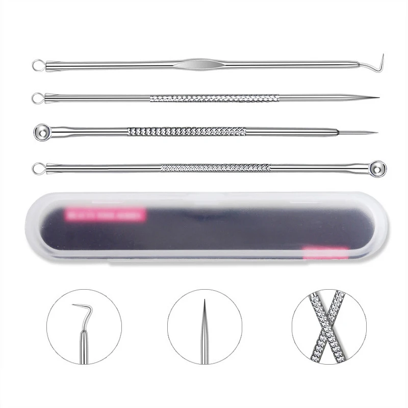 4pcs Blackhead Remover Stainless Steel Blemish Pimple Remove Kit Tool Point Noir Clean Spot Face Vacuum Cleaning Hot Sale Beauty
4pcs Blackhead Remover Stainless Steel Blemish Pimple Remove Kit Tool Point Noir Clean Spot Face Vacuum Cleaning Hot Sale Beauty
