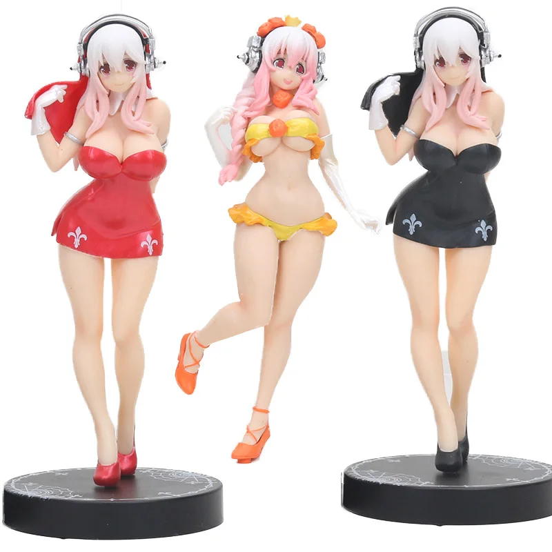 

Super Sonico Swimsuit PVC Anime Figure Bikini Sonico wave Figure Girl Action Figure Collection toy 18cm
