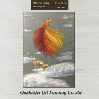 Original Hand Painted Museum Quality Goldfish Oil Painting on Canvas Realistic Painting Picture Wall Animals Fish Oil Paintings
Original Hand Painted Museum Quality Goldfish Oil Painting on Canvas Realistic Painting Picture Wall Animals Fish Oil Paintings