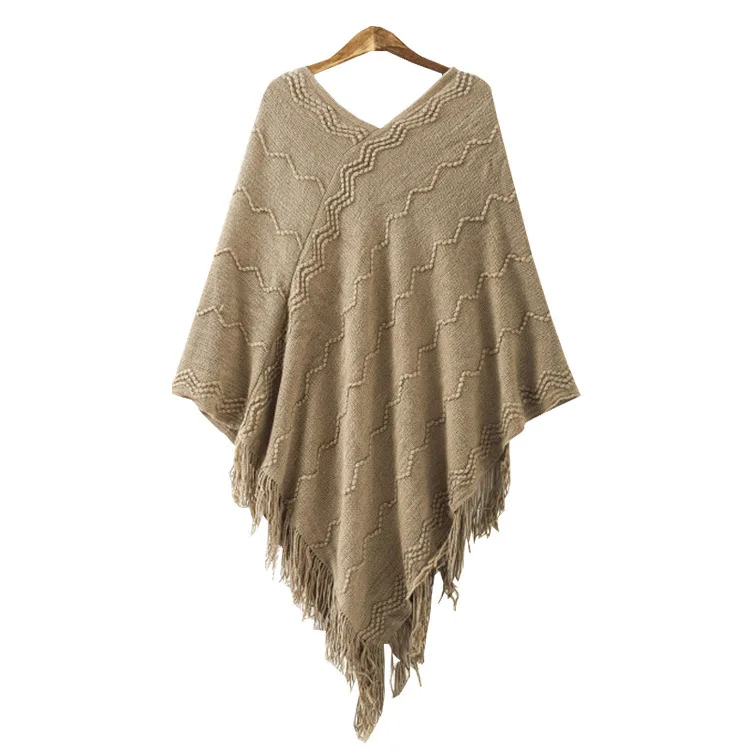 Solid Tassel Knitted Cloak Sweater Women Camel Casual Pullover Autumn Winter Fashion Streetwear Female Sweaters and Pullovers
Solid Tassel Knitted Cloak Sweater Women Camel Casual Pullover Autumn Winter Fashion Streetwear Female Sweaters and Pullovers