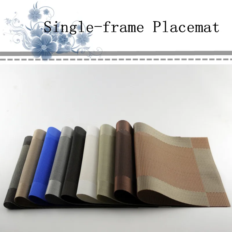 Free Shipping 4 Pcs/Lot Single-frame Placemats PVC Washable Cushion Fashion Dining Table Mat Anti Slip Pad Wearable Western | Дом и сад