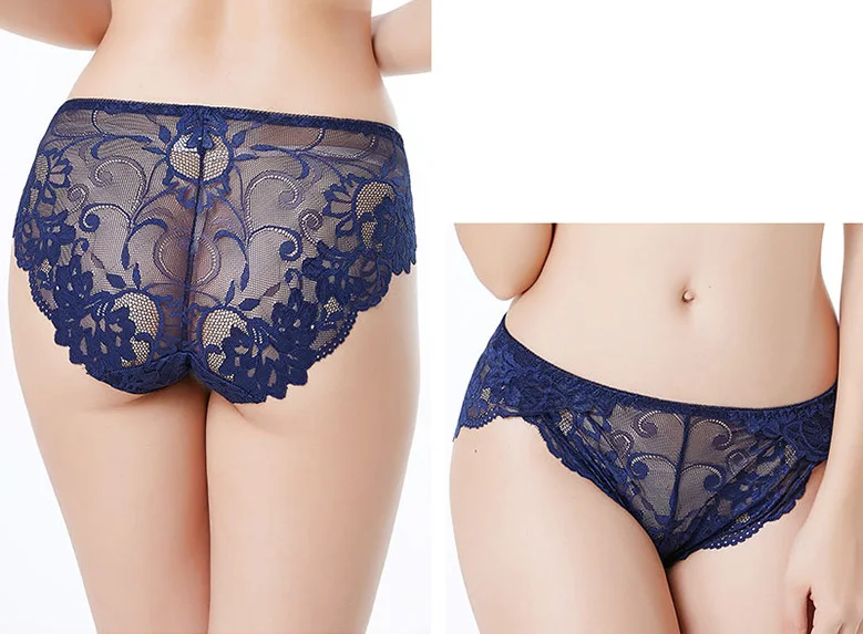 Jerrinut Full Lace Panty For Women Plus Size XL XXL XXXL XXXXL Briefs Underwear Lingerie Intiamtes Transparent Mid Waist Panties2