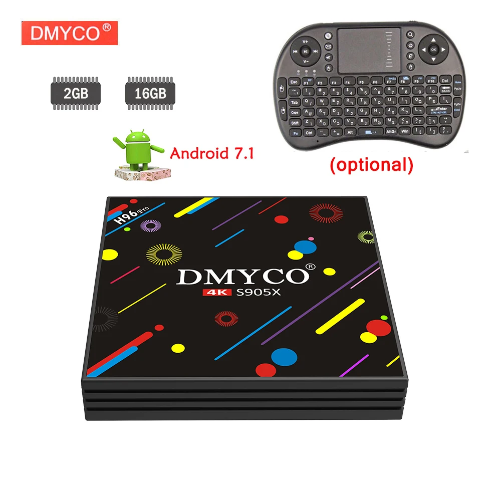 ТВ коробка Android 7 1 H96 pro Amlogic S905X 2 Гб DDR3 16 памяти на носителе EMMC Bluetooth USB 5G Wi Fi VP9 4 K HD
