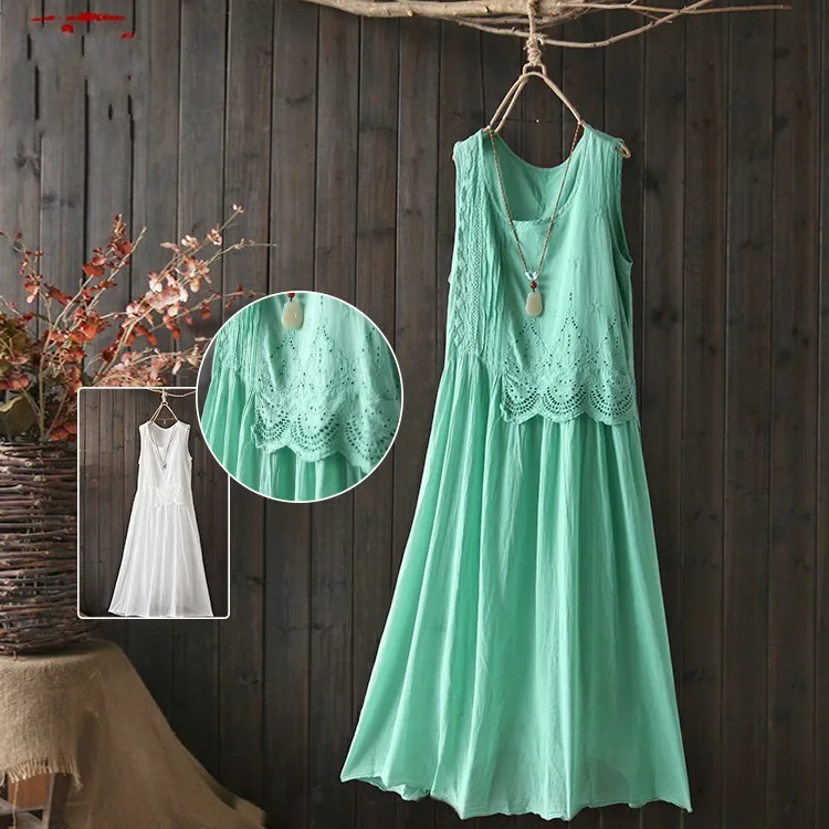 Fresh green Hook flower hollow out cotton sleeveless tank dress mori girl 2018 New
Fresh green Hook flower hollow out cotton sleeveless tank dress mori girl 2018 New