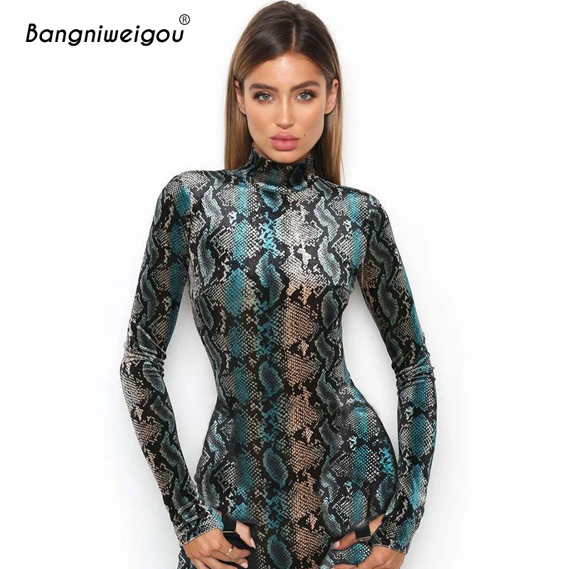 Bangniweigou Turtleneck Snake Print Mini Dress 2019 Spring Long Sleeve Elegant Dress Women Bodycon Short Club Outfits Snakeskin
Bangniweigou Turtleneck Snake Print Mini Dress 2019 Spring Long Sleeve Elegant Dress Women Bodycon Short Club Outfits Snakeskin