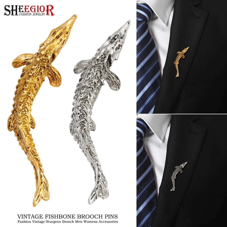 Vintage Fossils Sturgeon Brooches for Women Men's Accessories Lovely Retro Fish Brooch Pins Metal Small Badge Suit Jewelry Gifts
Vintage Fossils Sturgeon Brooches for Women Men's Accessories Lovely Retro Fish Brooch Pins Metal Small Badge Suit Jewelry Gifts