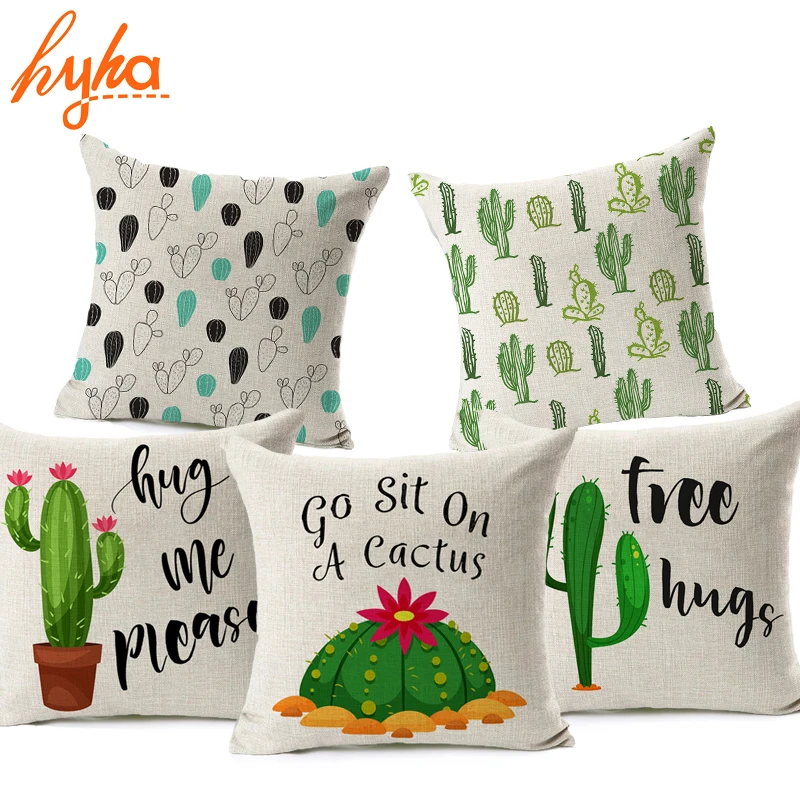 Hyha Cartoon Cactus Cushion Cover Cotton Linen Succulent Plants Green Letters Home Decorative Geometric Pillow Cover for Sofa
Hyha Cartoon Cactus Cushion Cover Cotton Linen Succulent Plants Green Letters Home Decorative Geometric Pillow Cover for Sofa