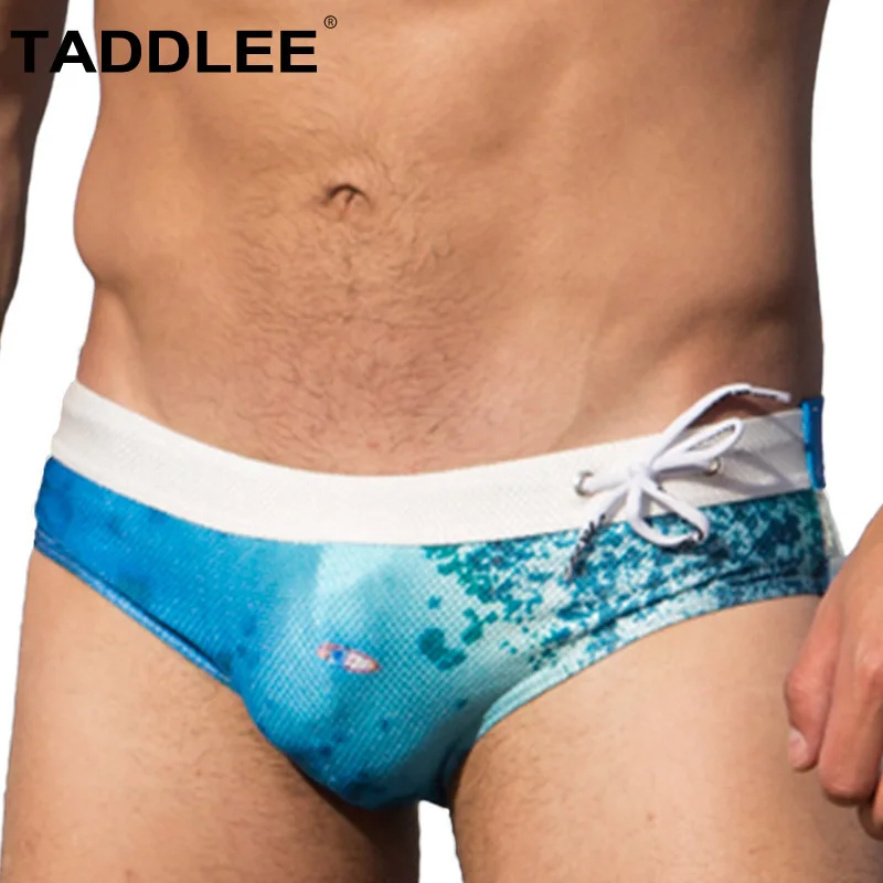 

Taddlee Brand Sexy Swimwear Men Swimsuits Swim Boxer Briefs Bikini Gay Penis Pouch Pad Inside Enhance Frontal Board Surf Trunks