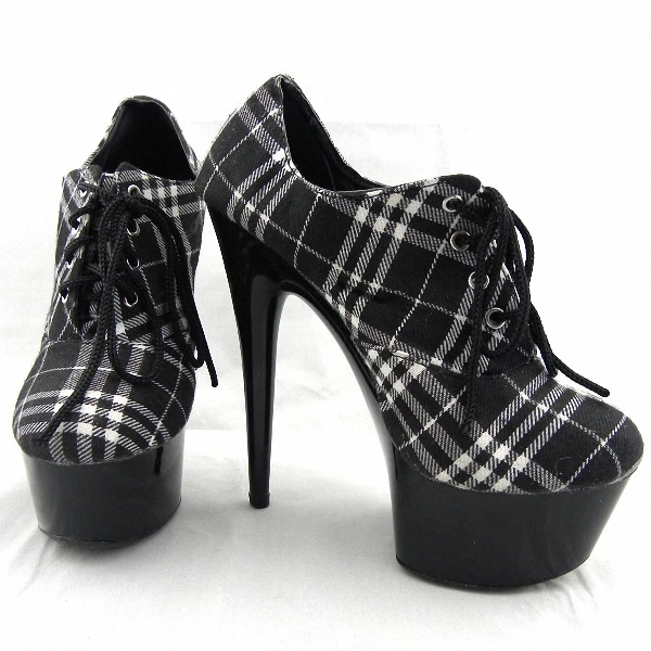 Dance shoes 15cm ultra high heels single shoes fashion stage shoes Classic Black / White Plaid Cloth High Heels
Dance shoes 15cm ultra high heels single shoes fashion stage shoes Classic Black / White Plaid Cloth High Heels
