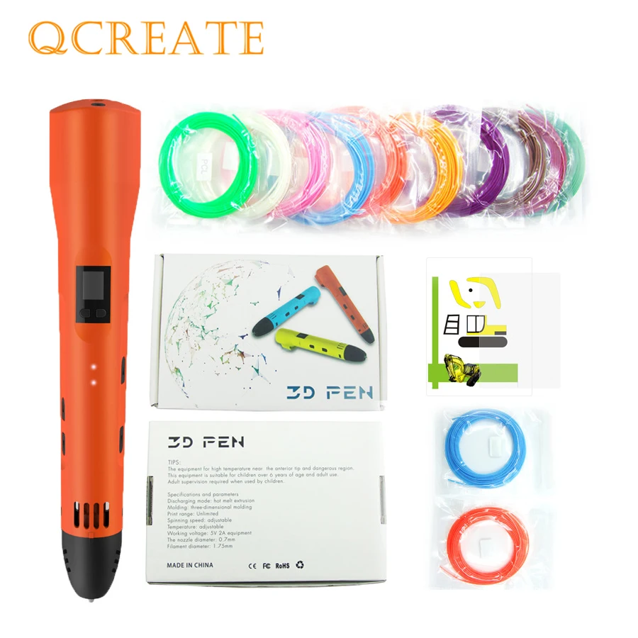 QCREATE 3D Printing Pen PLA PCL Dual Mode 3Doodler Pen LCD Screen Temperature and Speed Adjustable add 50M PCL Plastic Filament
QCREATE 3D Printing Pen PLA PCL Dual Mode 3Doodler Pen LCD Screen Temperature and Speed Adjustable add 50M PCL Plastic Filament