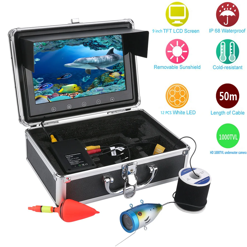 MOUNTAINONE 9" Inch Color Monitor 50M 1000tvl Underwater Fishing Video Camera Kit 12 PCS LED Lights or ir led
MOUNTAINONE 9" Inch Color Monitor 50M 1000tvl Underwater Fishing Video Camera Kit 12 PCS LED Lights or ir led
