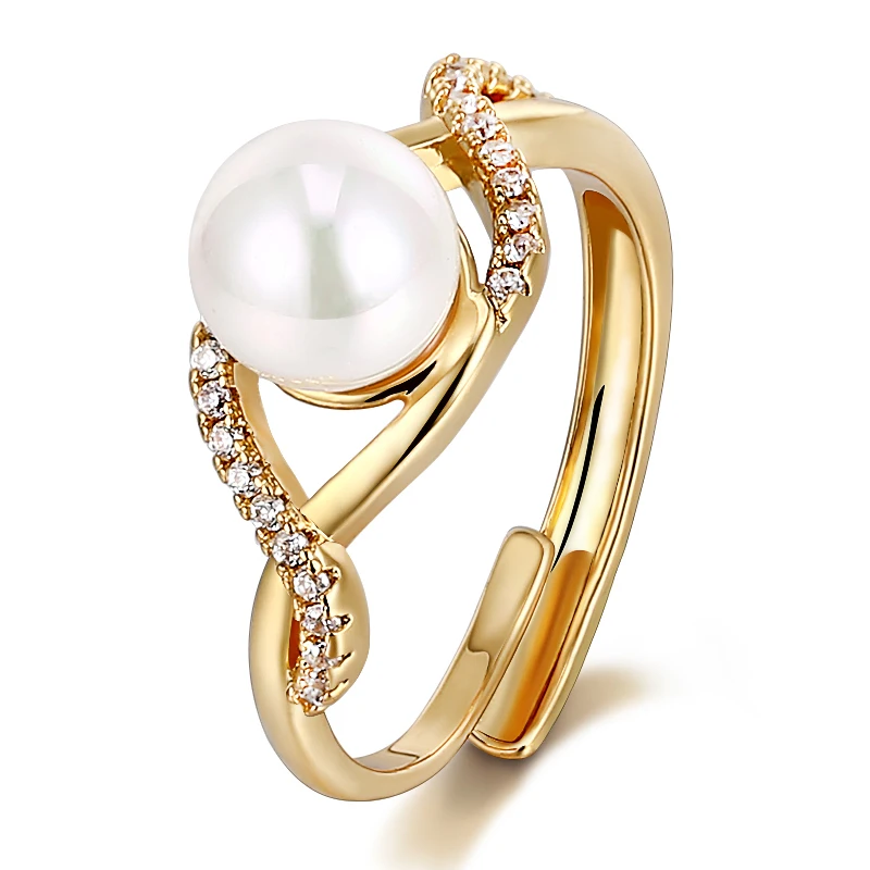 Croos engagement rings for Women Gold Color Simulated Pearl Rings Resizeable Finger Jewelry
Croos engagement rings for Women Gold Color Simulated Pearl Rings Resizeable Finger Jewelry