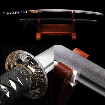 Full Handmade Black Japanese Samurai Sword Katana Damascus Folded Steel Blade Practical Sharp Gift
Full Handmade Black Japanese Samurai Sword Katana Damascus Folded Steel Blade Practical Sharp Gift