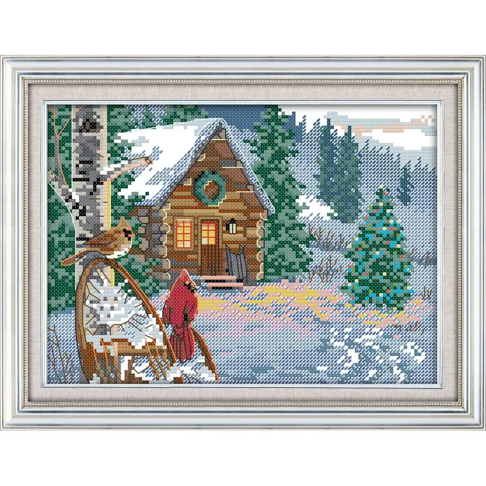Everlasting love Winter cabin Chinese cross stitch kits Ecological cotton 11 CT stamped DIY Christmas decorations for home gift
Everlasting love Winter cabin Chinese cross stitch kits Ecological cotton 11 CT stamped DIY Christmas decorations for home gift