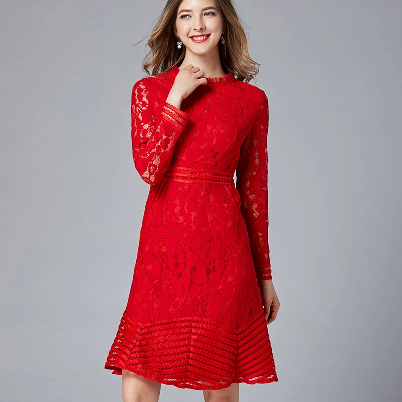 Plus Size Red Hollow Out Lace Long Sleeve Tunic Dress Women Elegant Vintage Sexy Office Party Fashion Dress 2019 Spring Clothing
Plus Size Red Hollow Out Lace Long Sleeve Tunic Dress Women Elegant Vintage Sexy Office Party Fashion Dress 2019 Spring Clothing