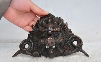 7"old chinese fengshui bronze Skull snake Weird Wild boar beast statue face mask
7"old chinese fengshui bronze Skull snake Weird Wild boar beast statue face mask