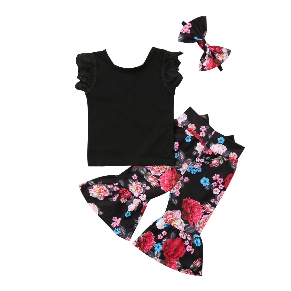 3pcs Baby Kids Girl Clothing Sets Lace Short Sleeve Tops T shirt Flower Pants Headbands Outfits Set 3pcs Clothes Girls
3pcs Baby Kids Girl Clothing Sets Lace Short Sleeve Tops T shirt Flower Pants Headbands Outfits Set 3pcs Clothes Girls