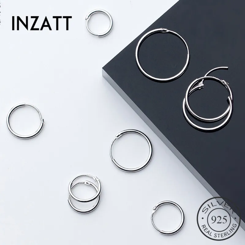 

SOFTPIG Real 925 Sterling Silver Minimalist Round Hoop Earrings For Fashion Women Party Geometric Fine Jewelry 2019 Accessories