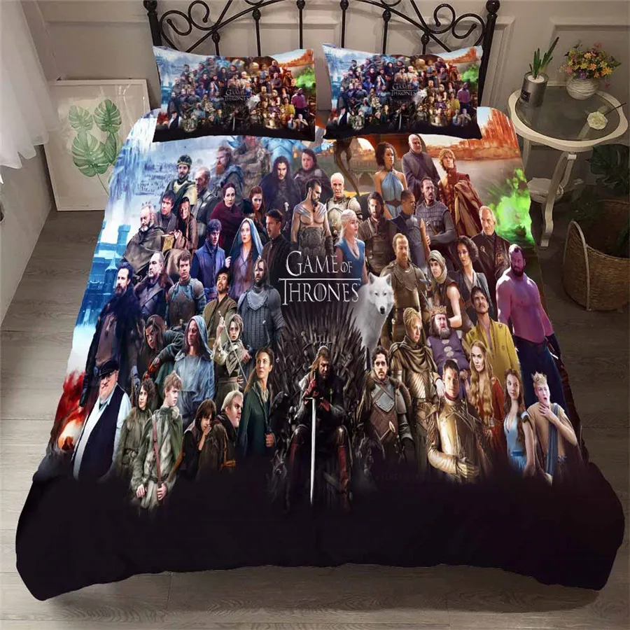 

A Bedding Set 3D Printed Duvet Cover Bed Set Game of Thrones Home Textiles for Adults Bedclothes with Pillowcase #GOT25