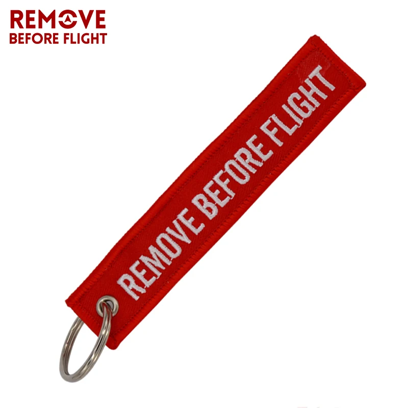 Remove Before Flight Key Chain Chaveiro Red Embroidery Keychain Ring for Aviation Gifts OEM Key Ring Jewelry Luggage Tag Key Fob11