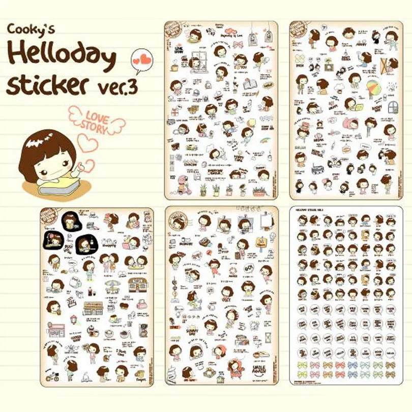 25packs/lot Cute Cooky Helloday Girl Sticker Set/Multifunction/Cartoon DIY Sticker Office & School Supplies G150
25packs/lot Cute Cooky Helloday Girl Sticker Set/Multifunction/Cartoon DIY Sticker Office & School Supplies G150