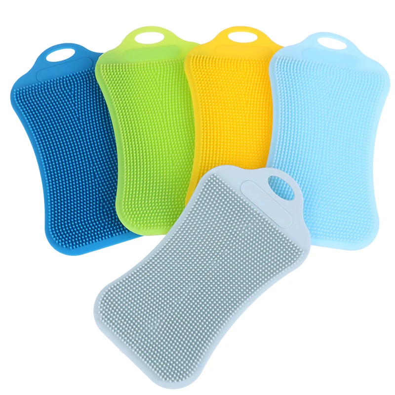 

1Pc Silicone Dish Washing Sponge Scrubber Kitchen Cleaning Antibacterial Tool Strong Decontamination Ability high quality