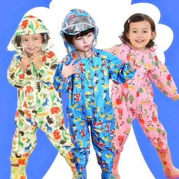 One-Piece Hooded Raincover Colourful Rain gear Children Cartoon Rainsuit Kids Jumpsuit Boys Girls Rompers Trench Coat Vinyl 7R77
One-Piece Hooded Raincover Colourful Rain gear Children Cartoon Rainsuit Kids Jumpsuit Boys Girls Rompers Trench Coat Vinyl 7R77