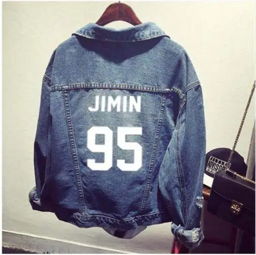 Kpop EXO GOT7 jin suga одежда рубашка джинсовая куртка пальто с дырками Женская