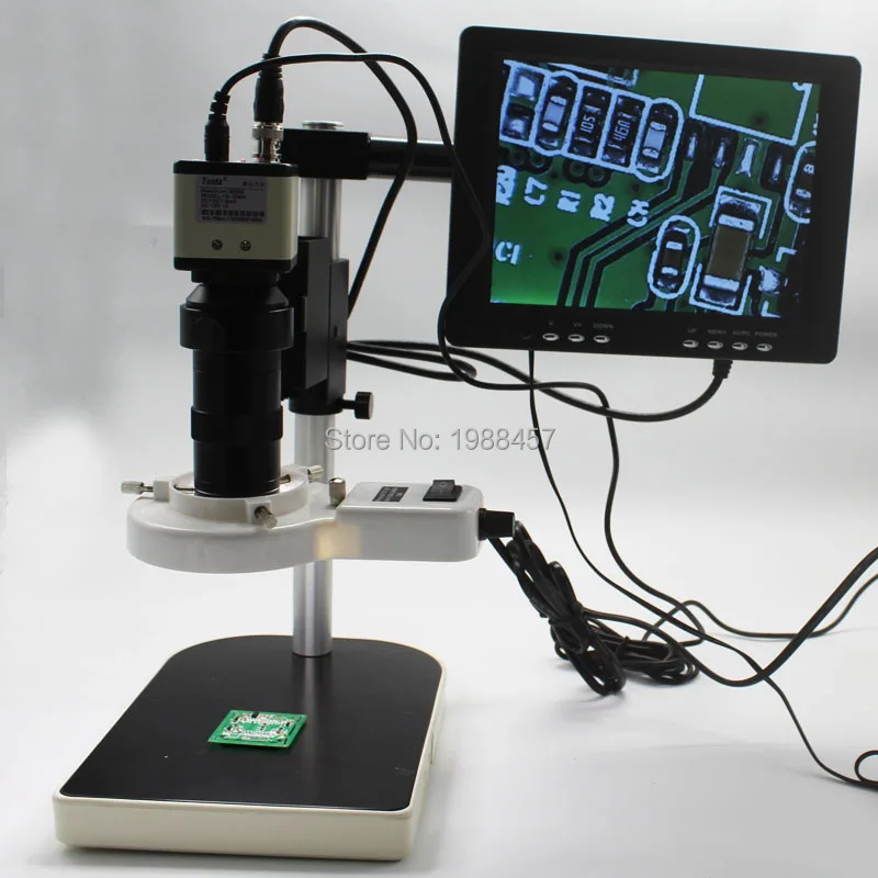 800TVL 1/3 "CCD Digital Industry Microscope Camera+130X C-Mount Lens BNC Color Video Output+Stand+Light Source+8-inch Monitor
800TVL 1/3 "CCD Digital Industry Microscope Camera+130X C-Mount Lens BNC Color Video Output+Stand+Light Source+8-inch Monitor
