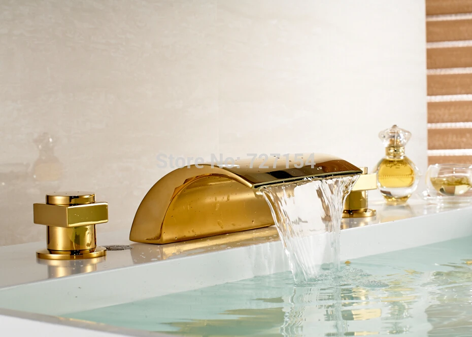 Free Shipping! New Widespread Spout Golden Finish Basin Faucet Waterfall Sink Mixer Dual Handle
Free Shipping! New Widespread Spout Golden Finish Basin Faucet Waterfall Sink Mixer Dual Handle