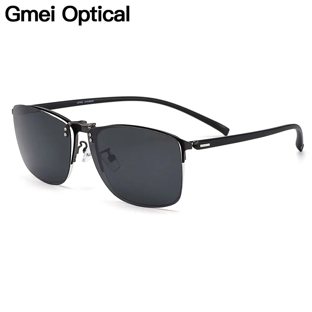 Gmei Optical Men Square Ultralight Titanium Alloy Semi-Rimless Glasses Frame Polarized Clip on Sunglasses S9341
Gmei Optical Men Square Ultralight Titanium Alloy Semi-Rimless Glasses Frame Polarized Clip on Sunglasses S9341