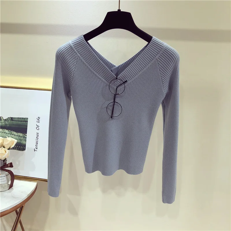 Autumn Korean version of the double V-neck slim bottoming shirt can be worn into a word shoulder long sleeve knit sweater 731#
Autumn Korean version of the double V-neck slim bottoming shirt can be worn into a word shoulder long sleeve knit sweater 731#