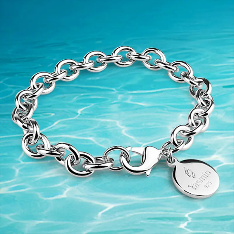 925 sterling silver bracelet 16-22 cm small circular brand bracelet is contracted, fashion, suitable for women and man
925 sterling silver bracelet 16-22 cm small circular brand bracelet is contracted, fashion, suitable for women and man