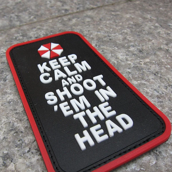 Biohazard Resident Evil Umbrella Corporation "KEEP CALM AND SHOOT 'EN IN THE HEAD" Morale 3D PVC patch Badges PB127
Biohazard Resident Evil Umbrella Corporation "KEEP CALM AND SHOOT 'EN IN THE HEAD" Morale 3D PVC patch Badges PB127