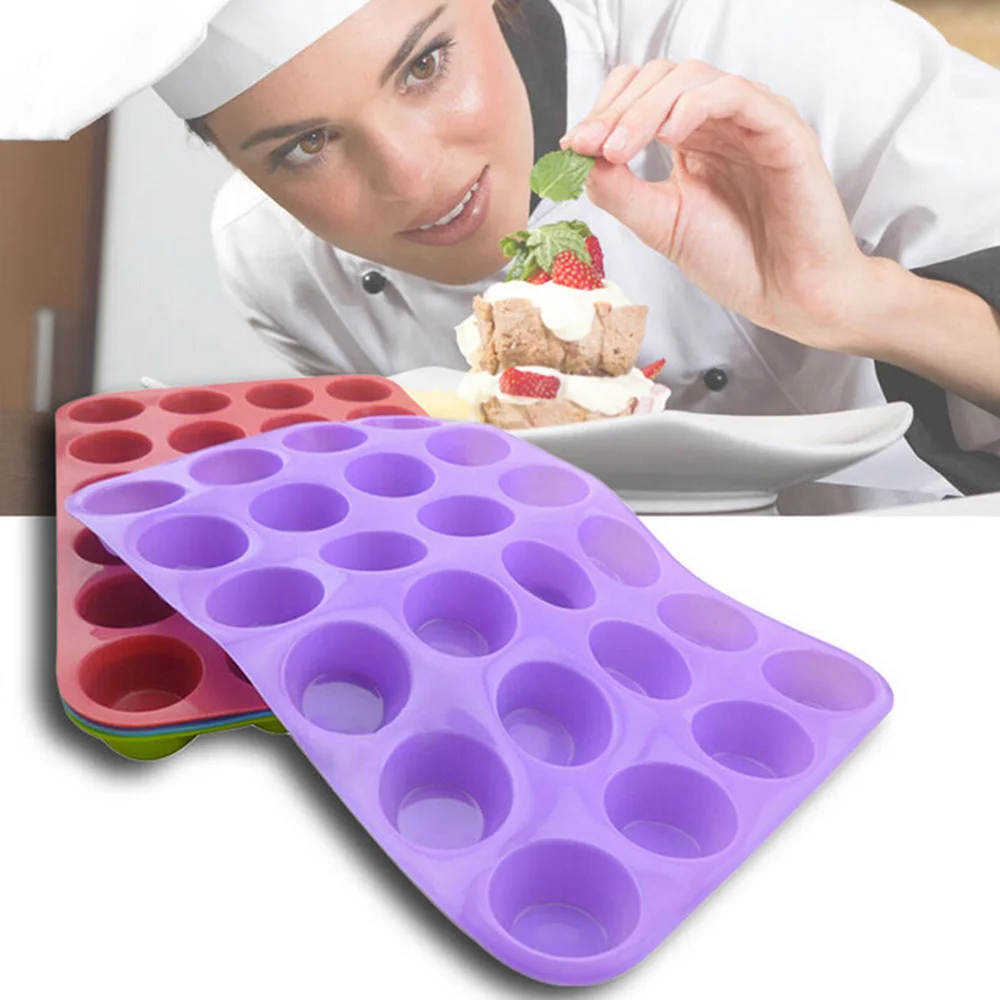 24 Cup Silicone Muffin Molds Mini Cookies Cupcake Pan Tray Mould Bakeware Set 33cm x 22cm Candy For Cake Baking 4 Colors 10160B
24 Cup Silicone Muffin Molds Mini Cookies Cupcake Pan Tray Mould Bakeware Set 33cm x 22cm Candy For Cake Baking 4 Colors 10160B