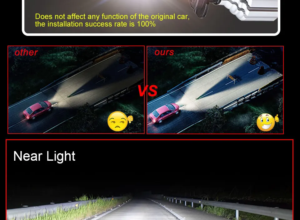 MeeToo H7 Led Bulb H4 Led Headlight Auto Fanless 10000LM H1 H11 Bombillas Led Para Automovil H15 9005 Hb4 Csp Chips Car Lamp 72W (7)