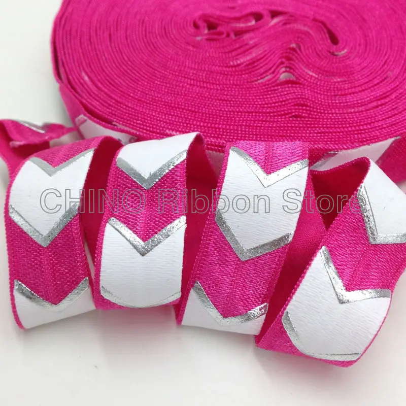 10 yards 5/8" Good Quality Silver Foil Chevron Fold Over Elastic Hot Pink FOE Elastic Ribbon for Hair Tie DIY Hair Accessories
10 yards 5/8" Good Quality Silver Foil Chevron Fold Over Elastic Hot Pink FOE Elastic Ribbon for Hair Tie DIY Hair Accessories
