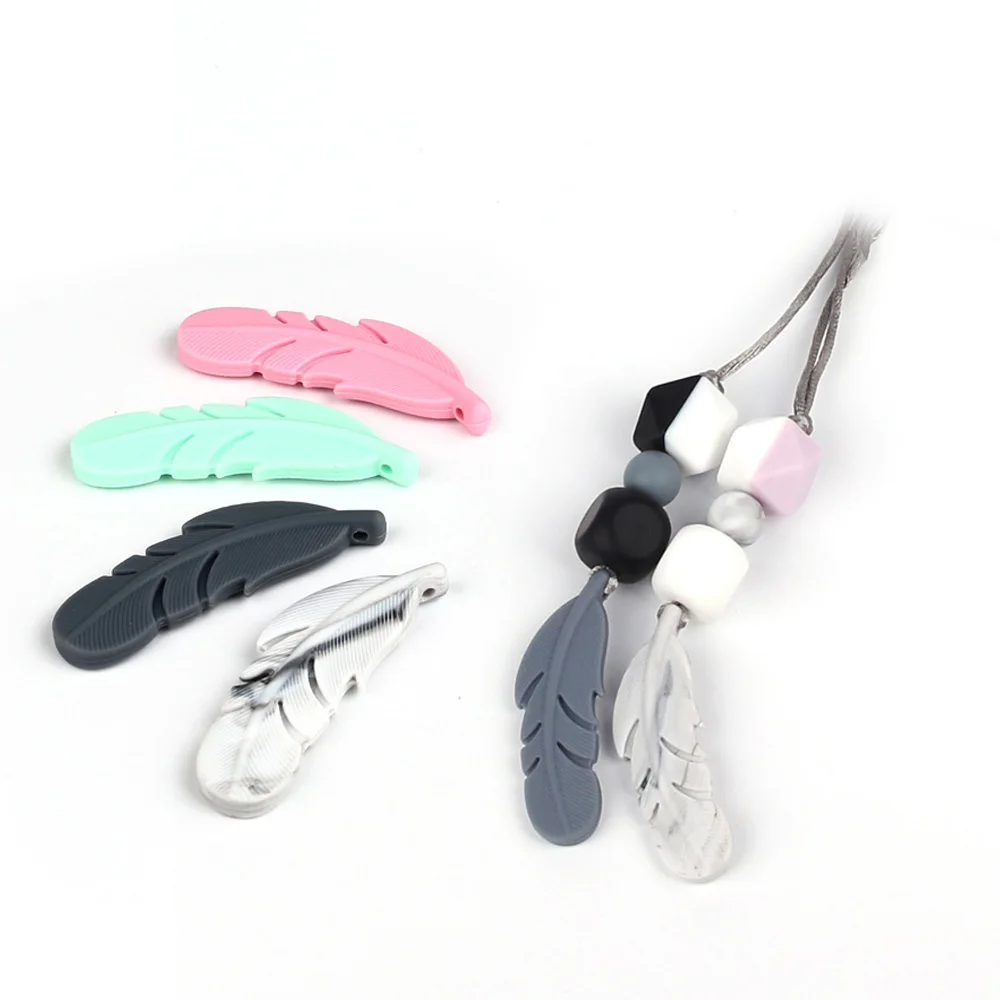TYRY.HU 20pc Food Grade Silicone Baby Teether bpa Free Silicone Feather Teether For DIY Teething Necklace 
TYRY.HU 20pc Food Grade Silicone Baby Teether bpa Free Silicone Feather Teether For DIY Teething Necklace