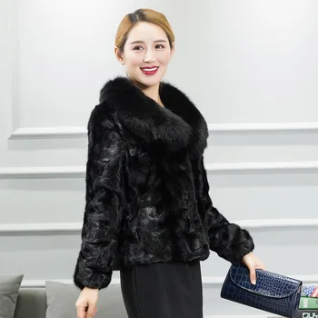 Natural mink fur coat with real fox fur collar 2019 new autumn winter fur jacket plus size
Natural mink fur coat with real fox fur collar 2019 new autumn winter fur jacket plus size