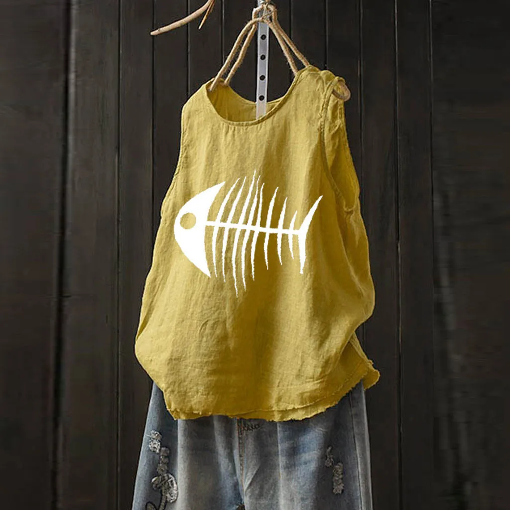 Plus Size Women Summer Casual Vest Vintage Sleeveless Cotton Linen O-Neck Print Top Shirt Ladies O-Neck Vest debardeur femme
Plus Size Women Summer Casual Vest Vintage Sleeveless Cotton Linen O-Neck Print Top Shirt Ladies O-Neck Vest debardeur femme