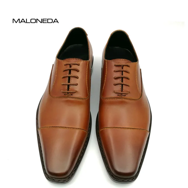 

MALONEDA Bespoke High-quality Men's Wedding Shoes 100% Genuine Leather Oxfords Shoes with Goodyear Welted Handcraft